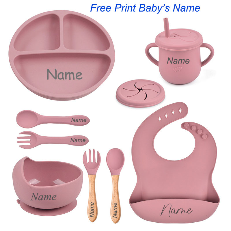 Baby Food Logo - Ensemble de vaisselle en Silicone, 8