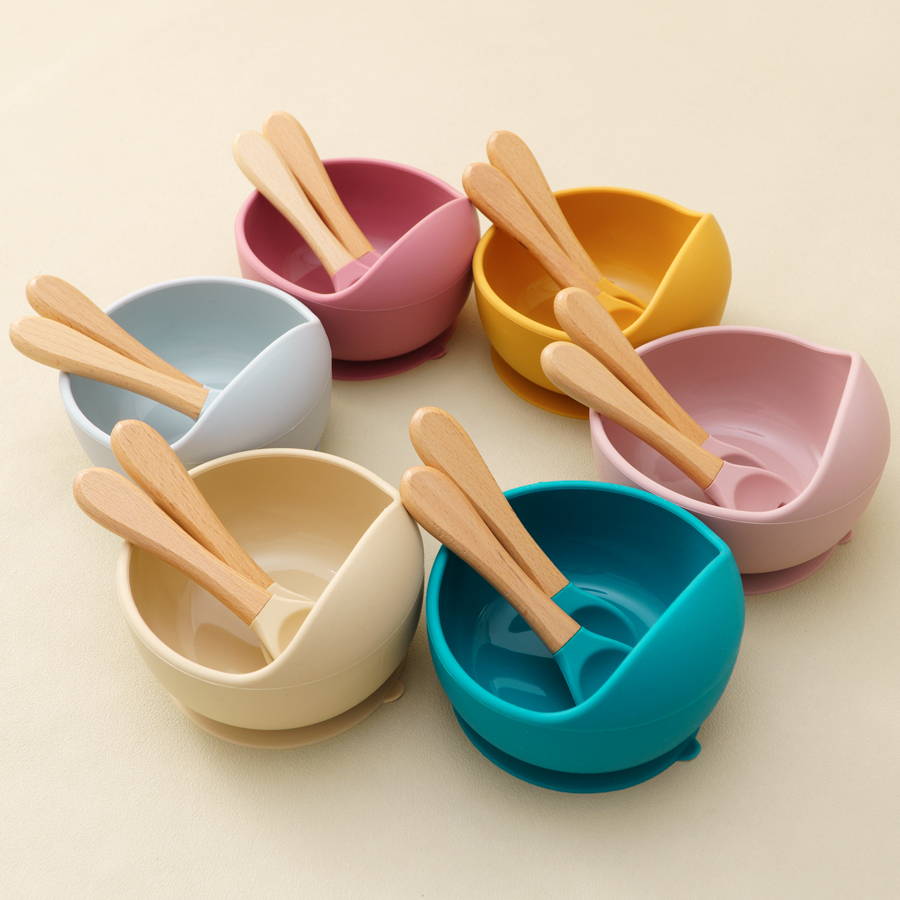 Plate Suction Toddler - Mamaplan 3 pièces bébé Silicone alimentation